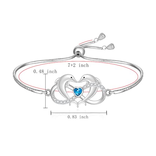 Chrsitmas ST Patricks Day Shamrock Hummingbird Sea Turtle Dolphin Black Cat Dog Paw Print Elephant Cardinal Bracelet for Women Sterling Silver Cute Animal Celtic Knot Adjustable Jewelry Gifts3