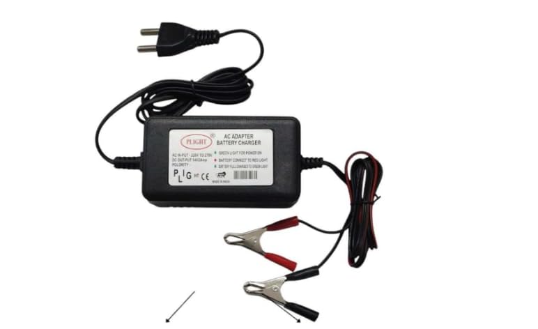PLIGHT 12V 2A Battery Charger for Car, Bike, SUV, Jeep, Thar & Kids Ride-On Vehicles – Multi-Purpose UPS Battery Charger with Fast Charging, Alligator Clips, Smart Indicator Lights-image-25