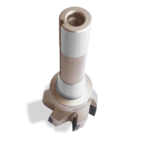 Image of R8 Shank Indexable End Mill 2-1 /2 inch Diameter 90 Degree High Speed Milling Cutter with 6 Apkt1604 Carbide Inserts (6-1 /8 inch Overall Length)