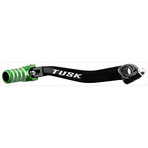 Tusk Folding Shift Lever Black/Green Tip Compatible with Kawasaki KX450 2019-2025
