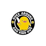 Duck Around and Find Out Duck With Knife Enamel Pin, Sarcastic Duck Rude Humor Badge Brooch, Funny Animal Meme Pin Brooch, Chaotic Goose Humor Lapel Badges, Gag Gift For Sassy Friend Humorous Coworker Animal Lover, Meme Culture Accessories