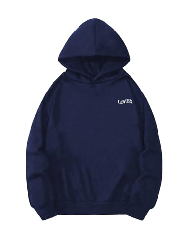 Verdusa Girl's Letter Print Hoodies Long Sleeve Hooded Sweatshirt Casual Pullovers