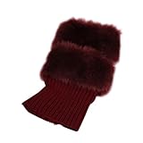 [ANDRESLAD] ショートウールシューズ女性用あったかファートリムブーツカフカバー防寒足首ウォーマー柔らかいアクリル繊維通気性冬コーデ