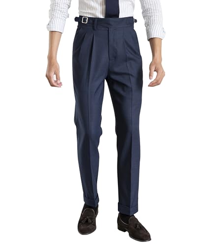 Men's Classic Gurkha Naples Italian Old Money Style Pants Dress Pants