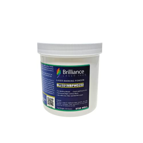 Brilliance Laser Inks 250 Grams Black Metal Marking Powder with Foam