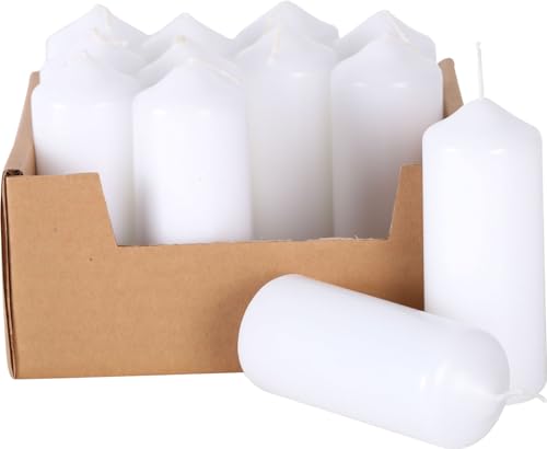 Bougies blanches à décorer Dtm 139500 de format 110 x 40 mm en lot de 12 pièces pour vos ateliers