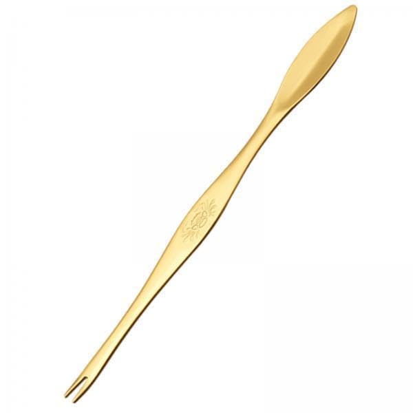 2xStainless Steel Crab Forks Dishwasher Safe Seafood Forks for Kitchen Gadgets Gold-image-0