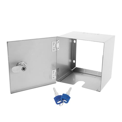 OFFSCH Heavy Duty Stainless Steel Weatherproof Electrical Outlet Security Box Lockable Theft Socket Cover for Outdoor Use Design Easy DIY Installation Robust