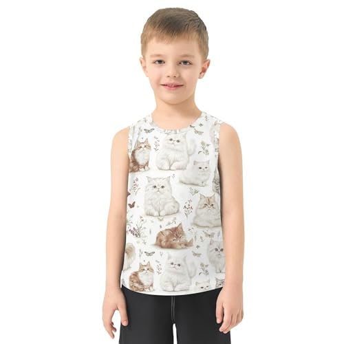 Children Athletic Tank Tops Dry Fit Youth Sleeveless Undershirt Athletic Workout Clothes 3-15T2