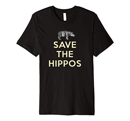 Cute Hippopotamus Save The Hippos Vintage Animal Lovers Gift Premium T-Shirt
