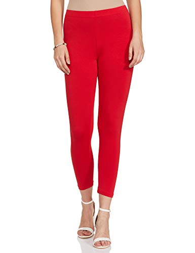 Image of GO COLORS Soft Cotton Stretch Cropped Leggings for Women | Breathable, Mid Rise