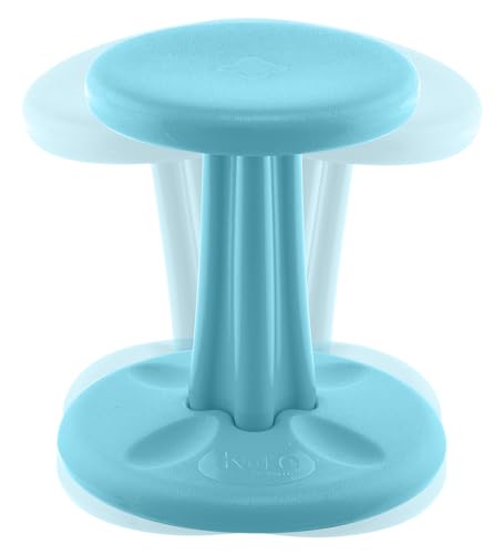 Image of Kore Kids Wobble Stool, Flexible Seating, Ages 6-7, 14in, Pale Blue | Wiggle chair for classroom and home boosts focus, improves posture, and provides an energy outlet; anti-tip base; Made in USA