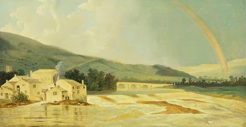 Cuadro Otley Bridge William Hodges Lienzo Decorativo para Oficina Elegante