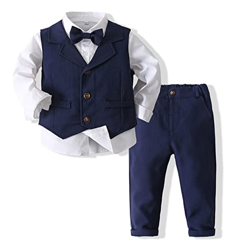 winying Baby Jungen Anzug Gentleman Outfit Langarm Fliege Hemd + Weste +...