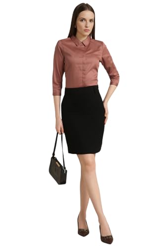 Image of Van Heusen Women Cotton Solid Regular Fit Shirt
