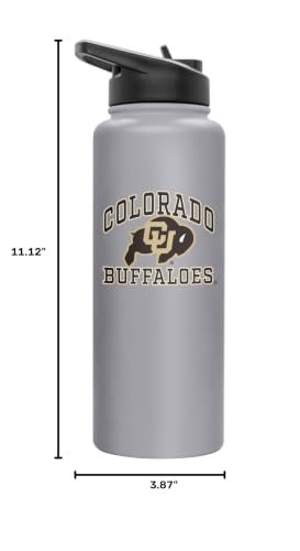 Image of Logo Brands NCAA Colorado Buffaloes 34oz Athletic Quencher Bottle - Double-Wall Insulated, Stainless Steel, No-Spill Lid, Easy Carry Handle