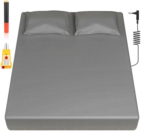 RadEnergy Grounding Sheet Queen Size – Organic Cotton Earthing Fitted Sheet With 10m Cord, 60x80x15in