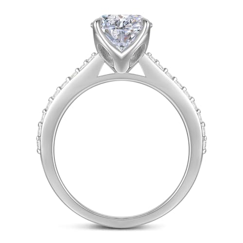 Round Cut 14K Gold Engagement Rings 2.0 CT Moissanite Solitaire Engagement Rings