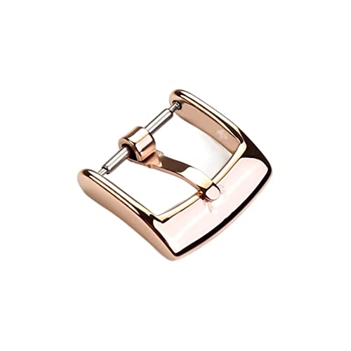 AEMALL Para la hebilla de la correa Omega hombres mujeres reloj correa hebilla hebilla oro acero inoxidable reloj hebilla 18mm (color: oro rosa, tamaño: 14mm), 14mm, Ag