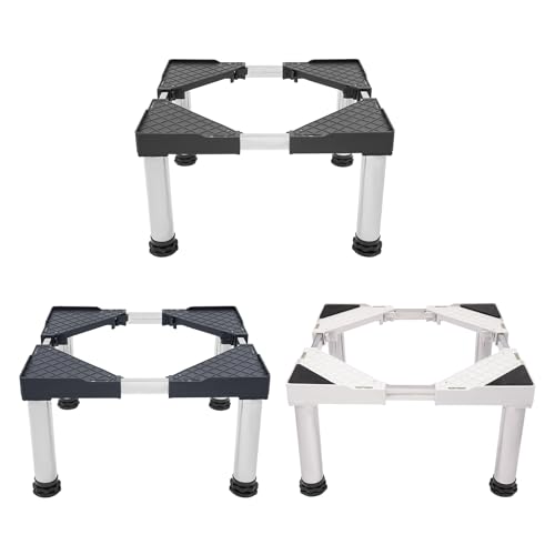 Base para frigorífico, base de lavadora, base ajustable, altura 28-31 cm, carga de oso 150 kg, para lavavajillas, congelador, armario de cocina (negro)