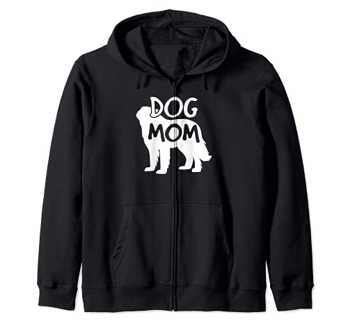 Best Dog Mom Woman Doggy Bark Bone Mothers Day Canine Puppy Zip Hoodie, Black