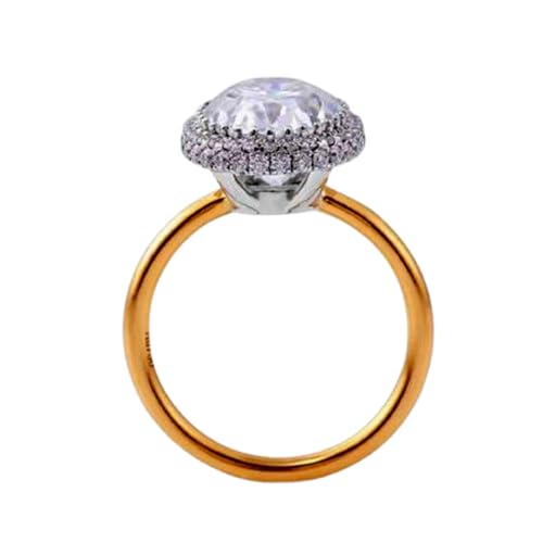 Bague moissanite anti-ternissement en argent doré pour peaux sensibles