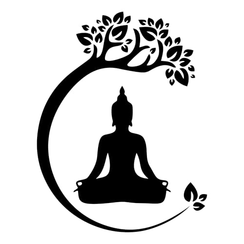 Sticker Autocollant Vinyle Bouddha -Ambiance Zen et Sérénité, Décoration Parfaite pour de...