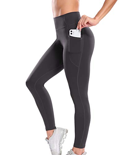 SLIMBELLE Mallas Leggings Deportivos Mujer Pantalones Largos de Yoga de Cintura Alta y sin Costuras Leggins Slim Fit Sentimiento Desnudo Pantalón Fitness con Bolsillos Cover