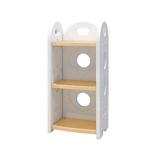 Lukeo 3 Tiers Wood-Plastic Composites Storage Shelf - Bookcase, White #TOP21