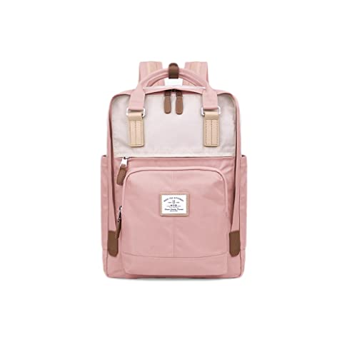 Cartable résistant au Sac à Dos d'école, Sac à Dos for Femme avec Cordon de Serrage Harajuku Junior High School High School Student Campus Backpack (Color : Pink) (Color : Pink) Cover