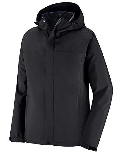 Wantdo Men's Packable Waterproof Rain Jacket Windbreaker Casual Jacket Black Large