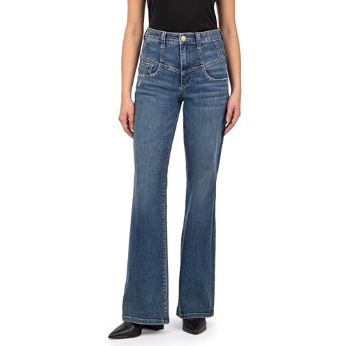 KUT from the Kloth Women's Ana High-Rise Flare-Front Yoke in Deluxe