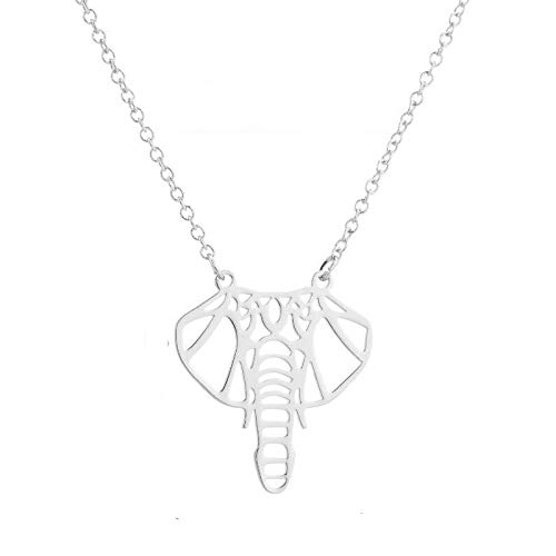 Collier éléphant géométrique symbole de sagesse et bijou porte-bonheur