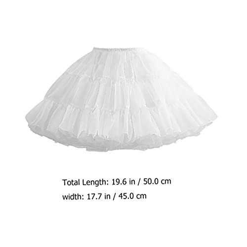 VALICLUD Saia moderna Lolita vestido sob a saia saia em camadas com bolhas (branca)