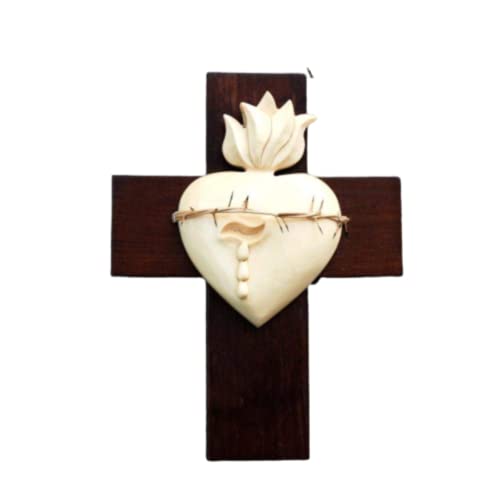 Cruz de pared de madera para decorar el altar del hogar cristiano