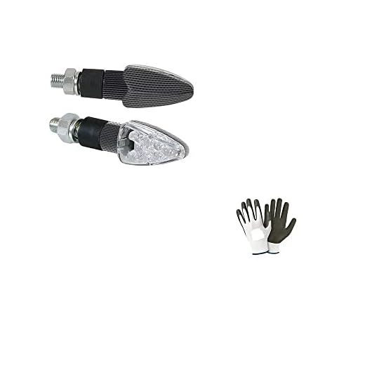 Compatible con Cagiva Elefant 900 IE Cat par de Intermitentes de LED 12 V Carbono Look homologados para Moto Lampa 90100 Atom luz Naranja indicación de dirección