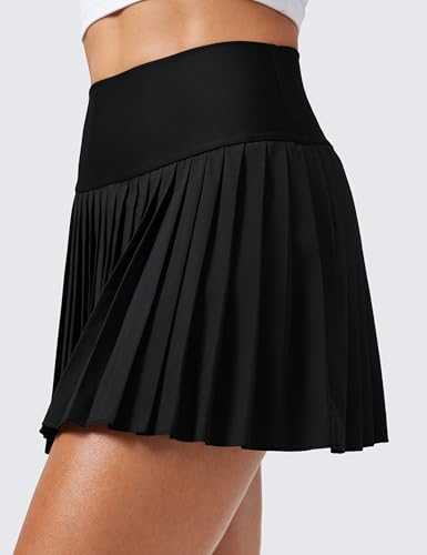 CRZ YOGA Women's High Waisted Pleated Tennis Skirts with Pockets Tummy Control Casual Liner A Line Workout Golf Skorts4