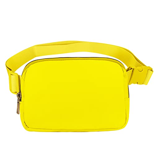 Image of VOROLO Fanny Pack For Women And Men Crossbody Bag Belt Bag Yellow | Adjustable Strap Graduation Gifts Lightweight Travel Running