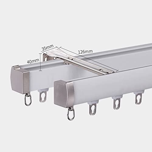 Riel doble de aluminio Champagne-B de 2m para cortinas en techo 4