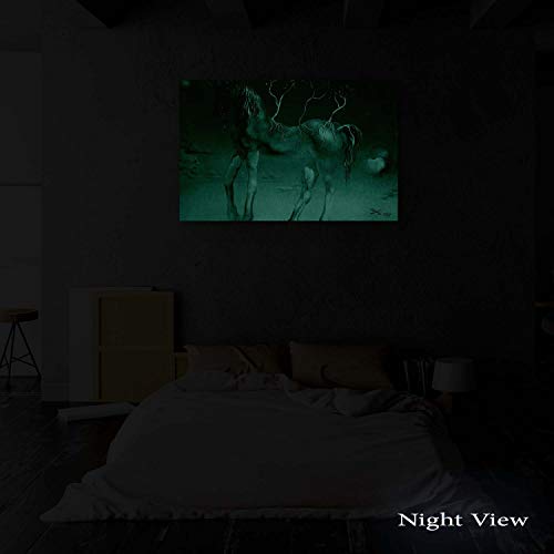 Startonight Canvas Wall Art - Salvador Dali Unicorn, Reproduction Framed 32 X 48 Inches #TOP7