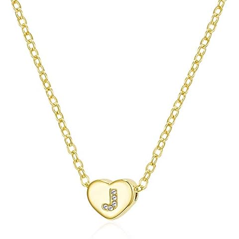Initial Heart Gold Necklace-14K Gold Filled Dainty Letter Heart Choker Necklace Gift for Women Girls Jewelry, Crystal, not known Cover