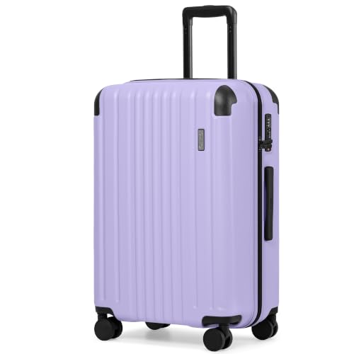 Image of Coolife Luggage, Lightweight and Durable Hardshell, 24 in, Light Purple