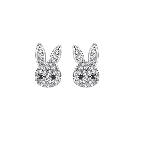 Bijoux lapin argent parure raffinée en cristaux de zircon cubique pour soirée chic