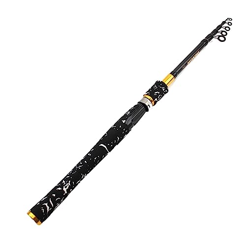 Caña de pescar de carbono con mango extendido y carrete para señuelo