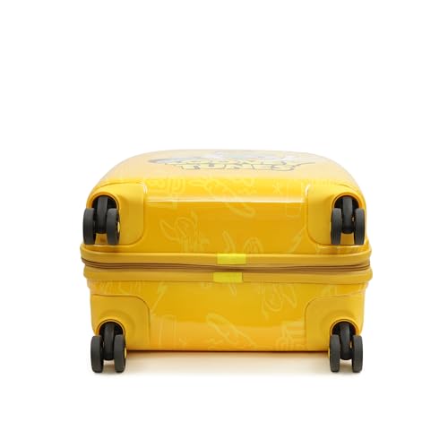 Image of YAYAVAR Looney Tunes Kids Trolley Suitcase - 65L | Hard-Sided Printed Cabin Luggage with 8 Wheels, Number Lock, Scratch Resistant, Lightweight Travel Bag (60cm)