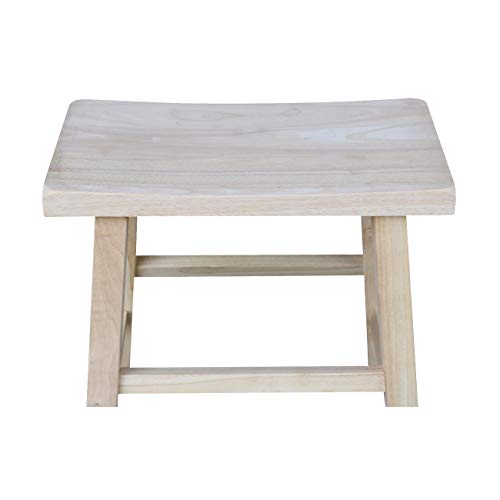 International Concepts 18-Inch Saddle Seat Stool, Unfinished #TOP5