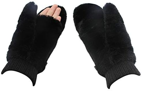 Eilova Unisex Winter Fluffy Gloves Mittens Windproof Fleece Plush Gloves with Warm Mitten Cover for Women Girls Boys - Image 2