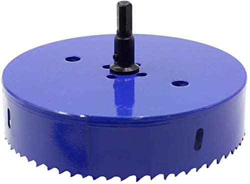 Image of Luomorgo 6 1 /8 inch Hole Saw, 155mm, 1 1 /4 inch Cutting Depth | HSS Bi-Metal, Hex Shank Drill Bit Adapter, For Wood Cornhole Boards Plastic Drywall Fiberboard