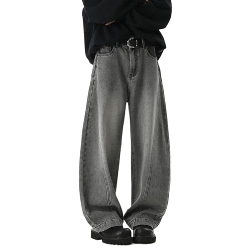 Denim Pants Men's Solid Color Wide Leg Bottom Straight Loose Male Jeans