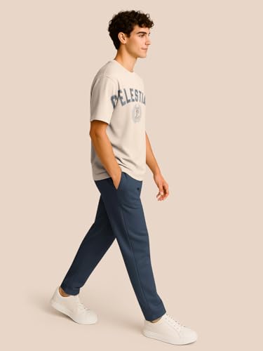 Image of BULLMER Trendy Half Sleeve Oversized Cotton Blend Crew Neck Tshirt for Men - Pack of 2